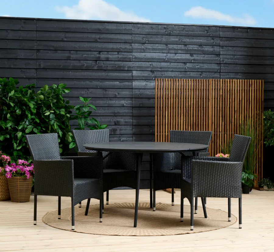 Sunlife® Sæsonafslutning|Havestole*Havestol Bangkok i metal og sort polyrattan -