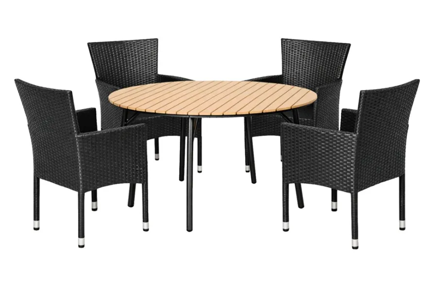 Sunlife® Sæsonafslutning|Havestole*Havestol Bangkok i metal og sort polyrattan -