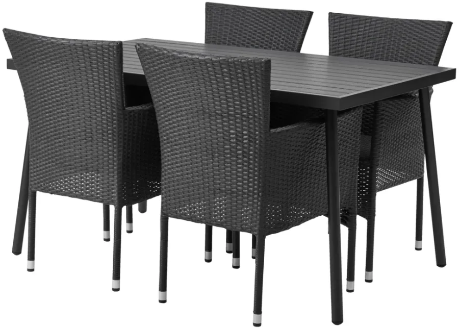 Sunlife® Sæsonafslutning|Havestole*Havestol Bangkok i metal og sort polyrattan -