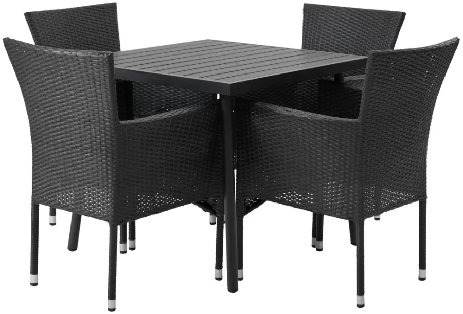 Sunlife® Sæsonafslutning|Havestole*Havestol Bangkok i metal og sort polyrattan -