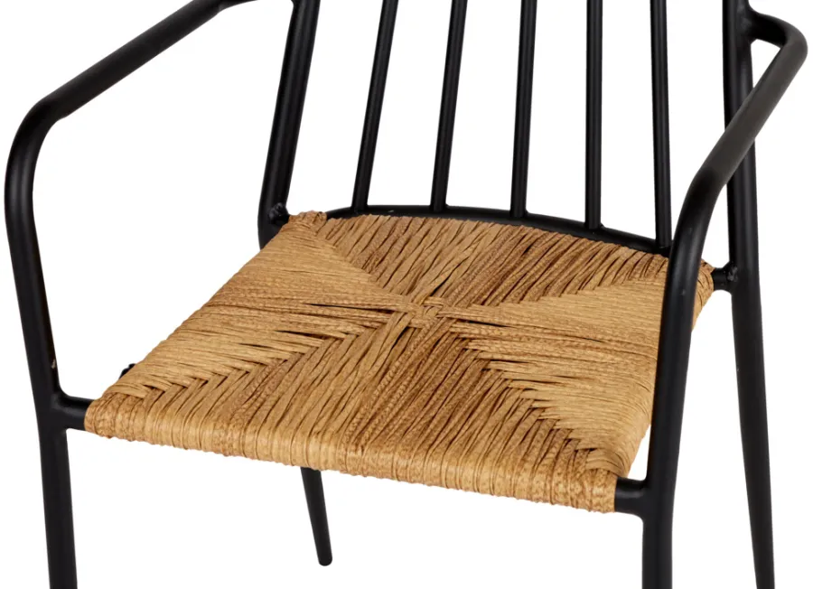 Envy Havestole*Havestol stabelbar alu/rattan sort - Sort/nature