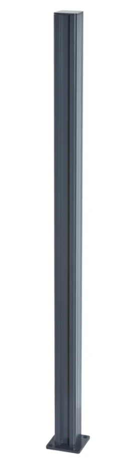 Panelhegn*Hegnsstolpe panelhegn grå aluminium H95 cm RAL 7016 Grå