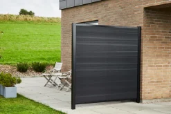 Panelhegn*Hegnsstolpe panelhegn sort aluminium H230 cm