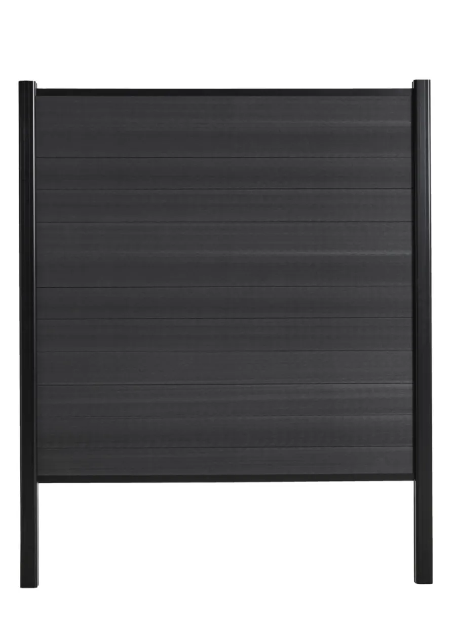 Panelhegn*Hegnsstolpe panelhegn sort aluminium H230 cm
