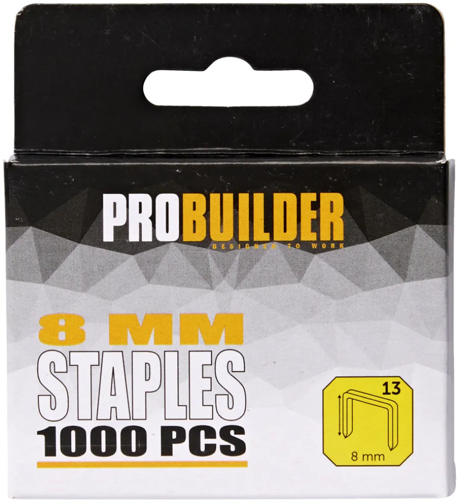 Probuilder Hæftepistoler*Hæfteklammer 8 mm nr. 13 1000 stk. -