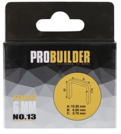 Probuilder Hæftepistoler*Hæfteklammer 6 mm nr. 13 1000 stk. -