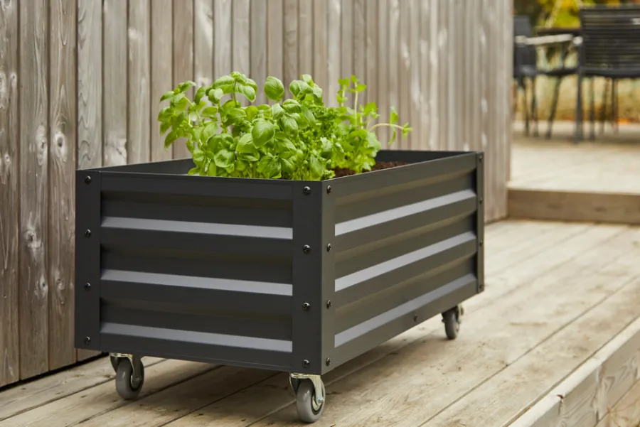 Garden® Planteborde & Højbede*Højbed på hjul sort 80 x 45 x 40 cm -