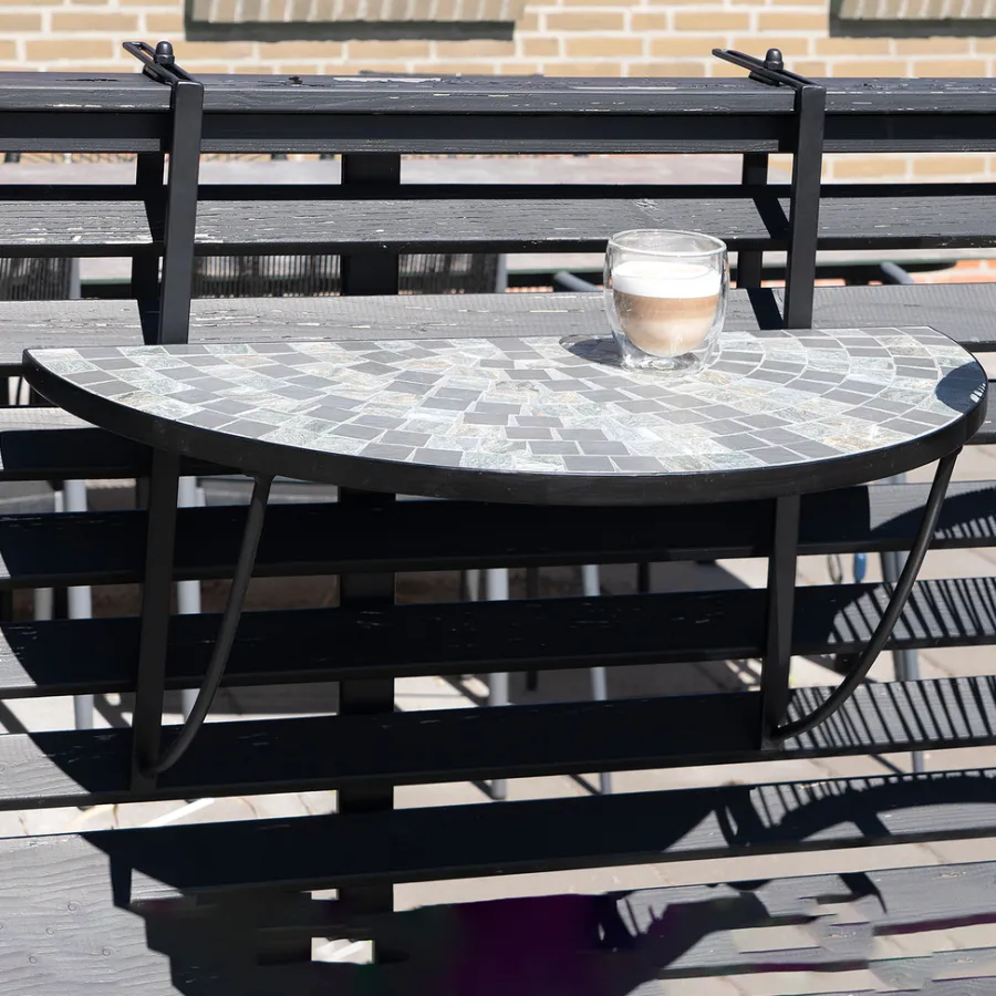 Sunlife® Haveborde|Caféborde & Caféstole*Hængebord altan Rom mosaik 70 x 36 cm - Multi/sort