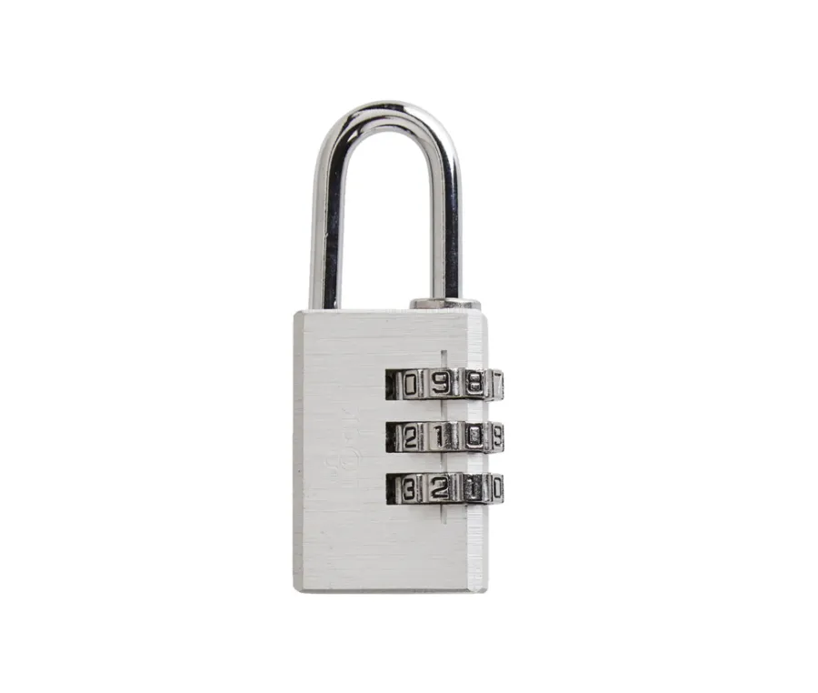 The lock Hængelåse*Hængelås m/kode 30 mm aluminium Sølv