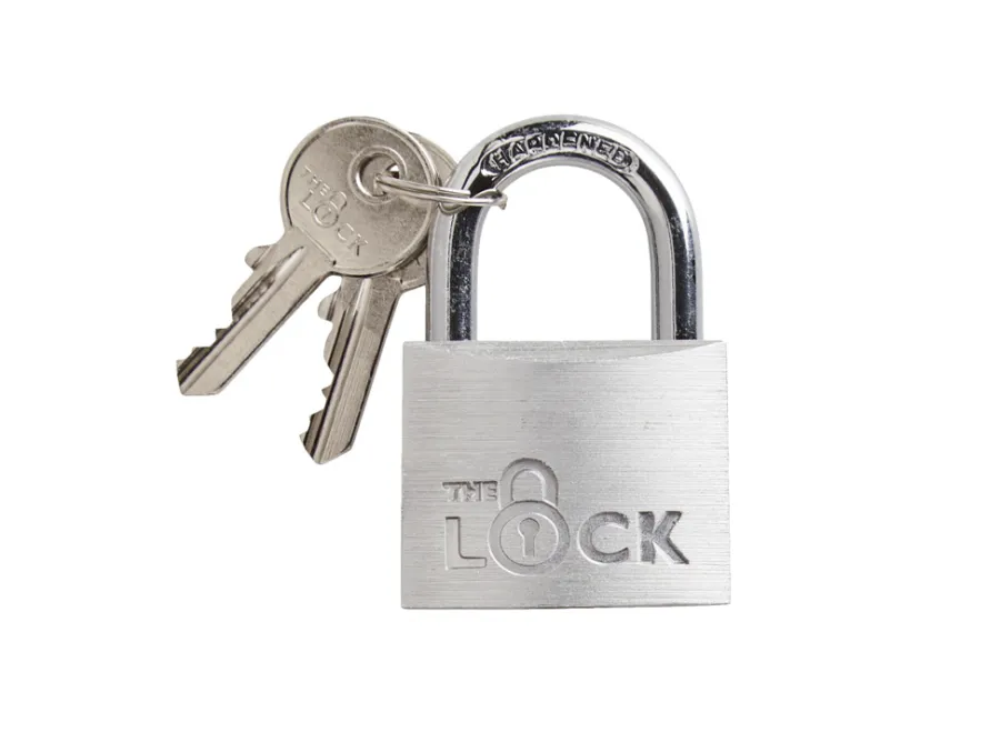 The lock Hængelåse*Hængelås m/to nøgler 40 mm aluminium Sølv