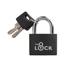 The lock Hængelåse*Hængelås m/to nøgler 43 mm aluminium Sort