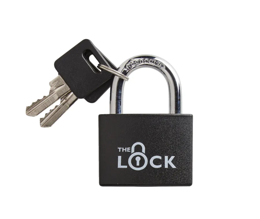 The lock Hængelåse*Hængelås m/to nøgler 43 mm aluminium Sort