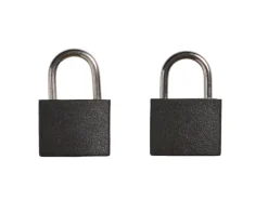 The lock Hængelåse*Hængelås m/to nøgler 25 mm plastikcover - 2-pk. Sort