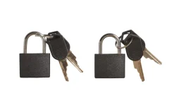 The lock Hængelåse*Hængelås m/to nøgler 25 mm plastikcover - 2-pk. Sort