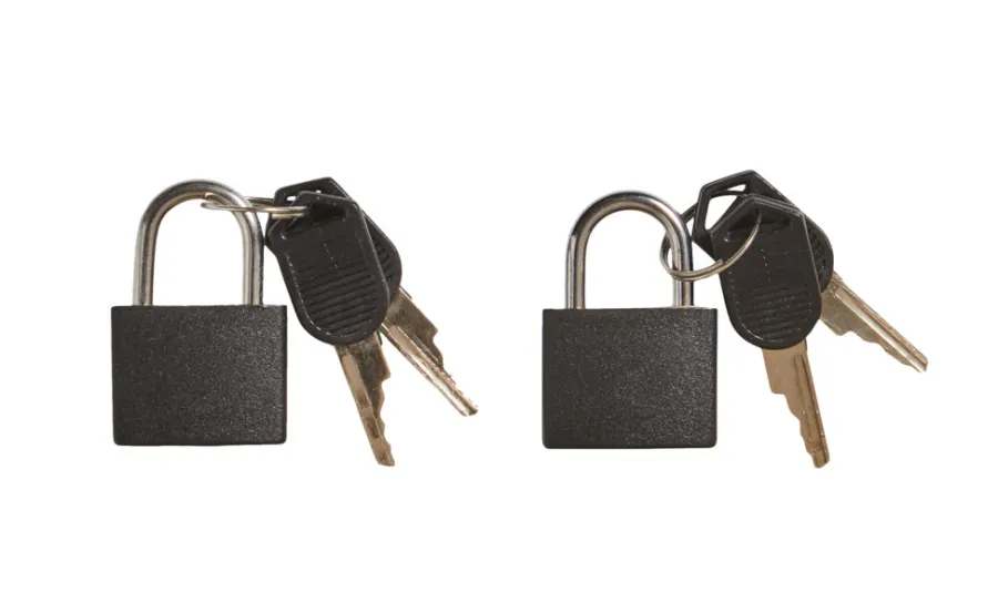 The lock Hængelåse*Hængelås m/to nøgler 25 mm plastikcover - 2-pk. Sort