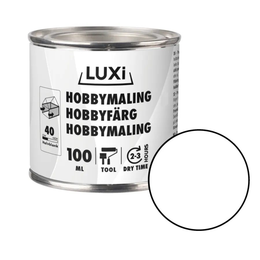 LUXI® Hobbymaling*Hobbymaling 100 ml - Hvid