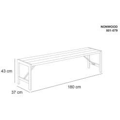 HORTUS Havebænke*bænk H-model nonwood 180 cm antracitgrå