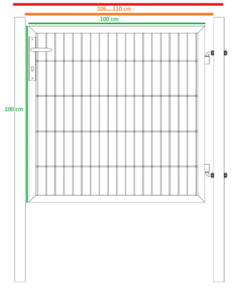 HORTUS Panelhegn|Havelåger*låge t/panelhegn sort 100 x 100 cm - webshop sort pulverlakering