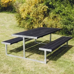 HORTUS Bord/Bænkesæt*LOKE bord-/bænkesæt sort 180 x 177 cm sort grundmaling