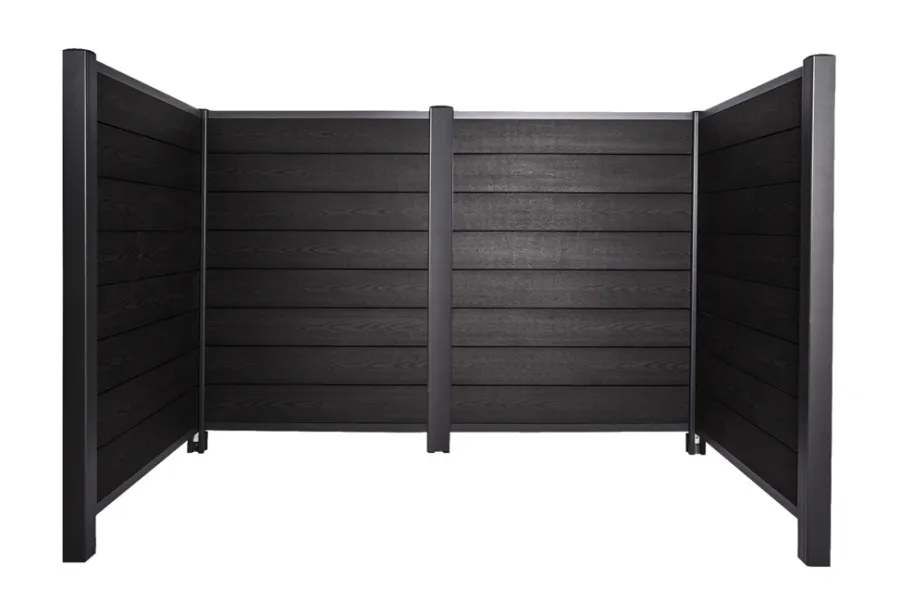 HORTUS Komposithegn|Øvrige Havemøbler*skraldeskjul komposit antracit 121 x 258 x 95 cm Antracitgrå
