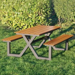 HORTUS Bord/Bænkesæt*X-model nonwood/alu 176 x 151 cm Teak og antracit