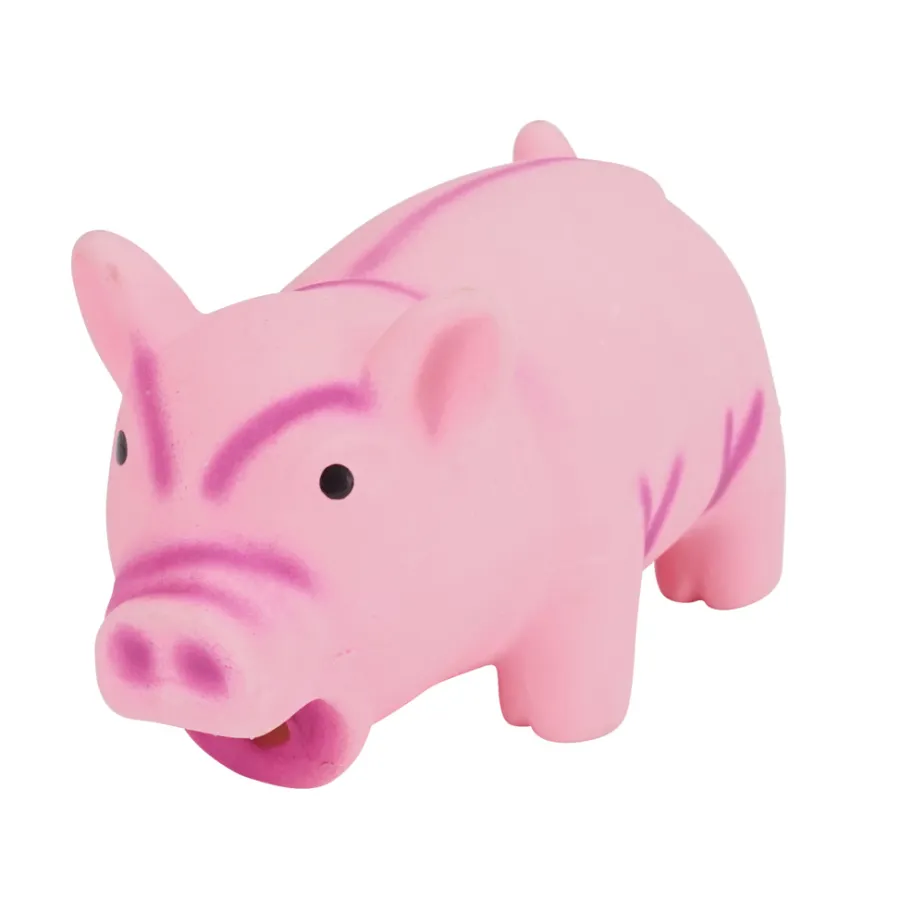 PetZone Hunde- Og Katteartikler*Hundelegetøj gris m/lyd pink latex -
