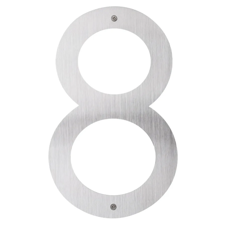 Husnumre & -Bogstaver*Husnummer 8 rustfrit stål 40 cm