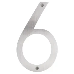 Husnumre & -Bogstaver*Husnummer 6 rustfrit stål 25 cm