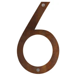 Husnumre & -Bogstaver*Husnummer 6 stål rustlook 25 cm