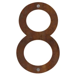 Husnumre & -Bogstaver*Husnummer 8 stål rustlook 25 cm