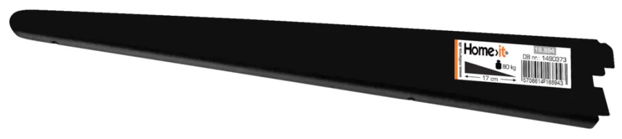 HOME it Vægskinner & Hyldeknægte*Hyldeknægt t/Rack system 17 cm sort