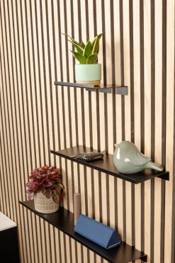 HOME it Hylder|Akustikpaneler & Tilbehør*Hylde til akustikpanel 20 cm sort Mat sort