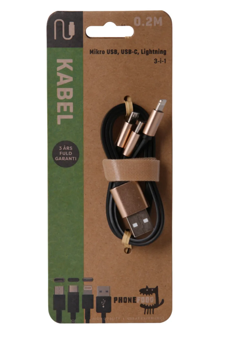 PhoneFood Kabler & Adaptere*3-i-1 opladerkabel