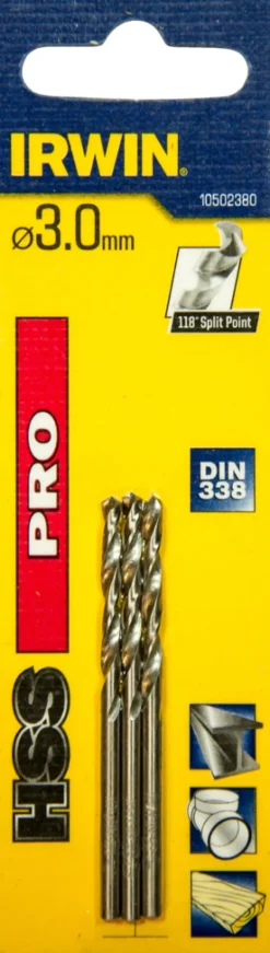 Irwin Bor & Bits*HSS Pro bor Ø3 mm 3 stk.