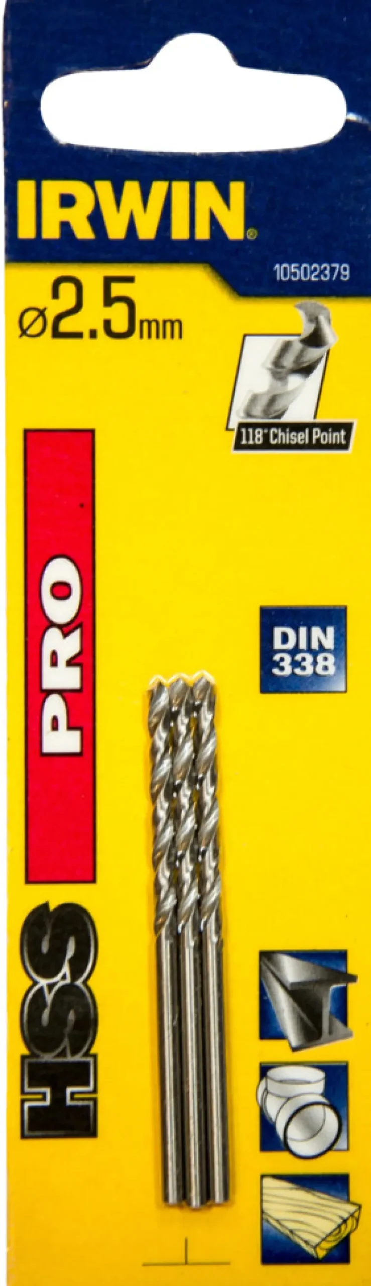 Irwin Bor & Bits*HSS Pro bor Ø2,5 mm 3 stk.