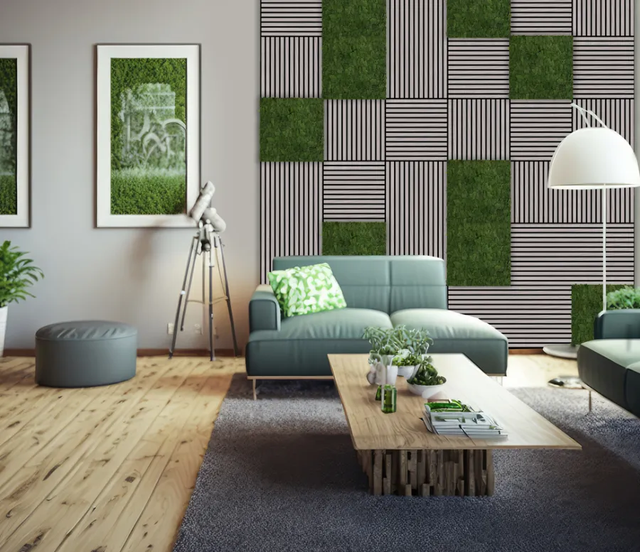 Jangal Grønne Vægpaneler|Akustikpaneler & Tilbehør*Modular Wall mospanel 52 x 52 cm - Dark Green Dark Green Moss