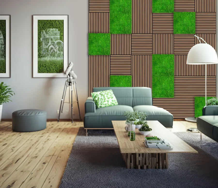 Jangal Grønne Vægpaneler|Akustikpaneler & Tilbehør*Modular Wall mospanel 52 x 52 cm - Rich Green Rich Green Moss