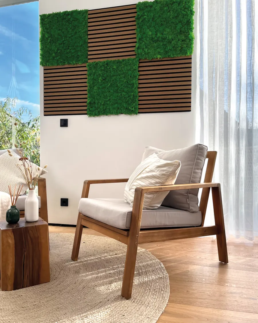Jangal Grønne Vægpaneler|Akustikpaneler & Tilbehør*Modular Wall mospanel 52 x 52 cm - Rich Green Rich Green Moss