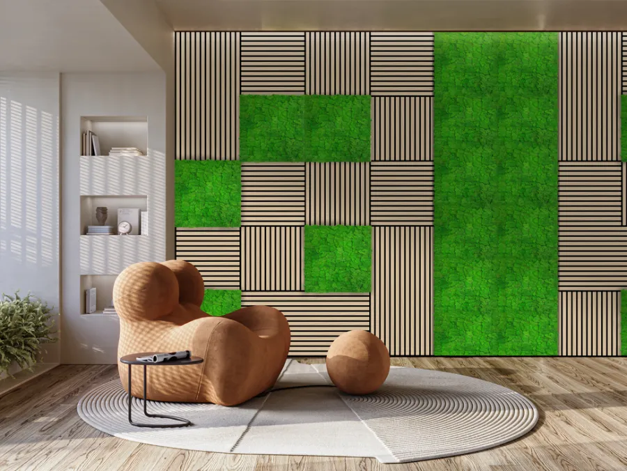 Jangal Grønne Vægpaneler|Akustikpaneler & Tilbehør*Modular Wall mospanel 52 x 52 cm - Rich Green Rich Green Moss