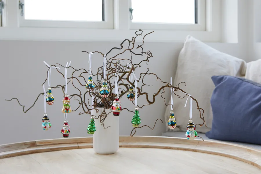 Stemning® Juledekoration*Julekugler m/figurer glas H5 cm 12 stk.