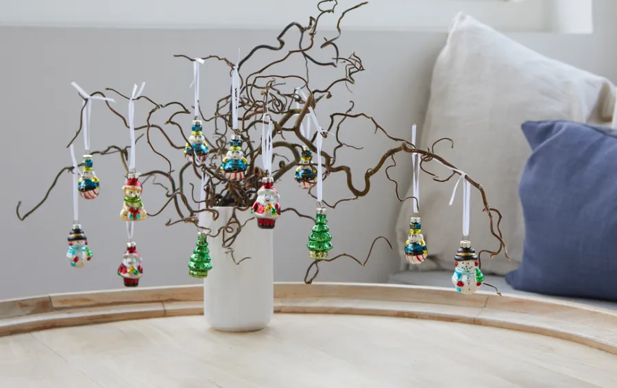 Stemning® Juledekoration*Julekugler m/figurer glas H5 cm 12 stk.