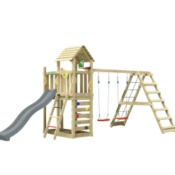 Jungle Gym Jungle Gym Legetårne*Safari legetårn m/gynger & klatremodul grå Natur