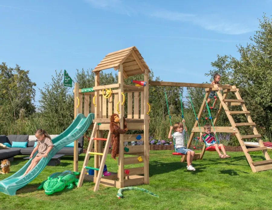 Jungle Gym Jungle Gym Legetårne*Safari legetårn m/gynger & klatremodul grøn Natur