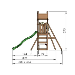 Jungle Gym Jungle Gym Legetårne*Totem legetårn med rutsjebane & gyngestativ Natur