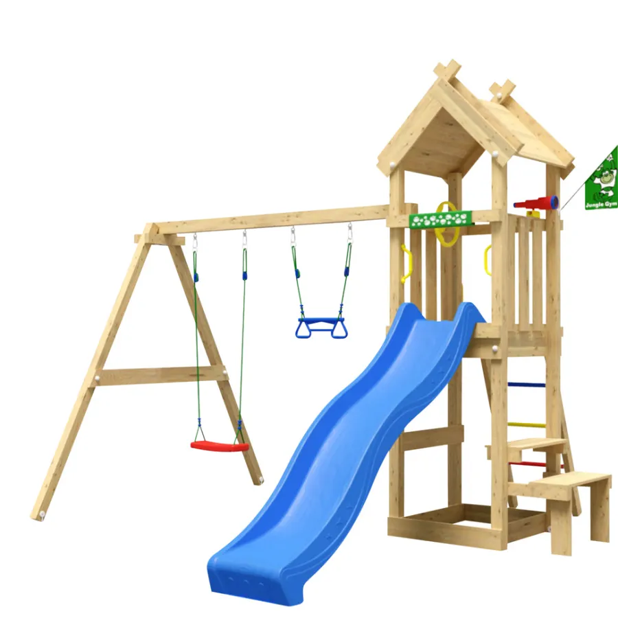 Jungle Gym Jungle Gym Legetårne*Totem legetårn med rutsjebane & gyngestativ Natur