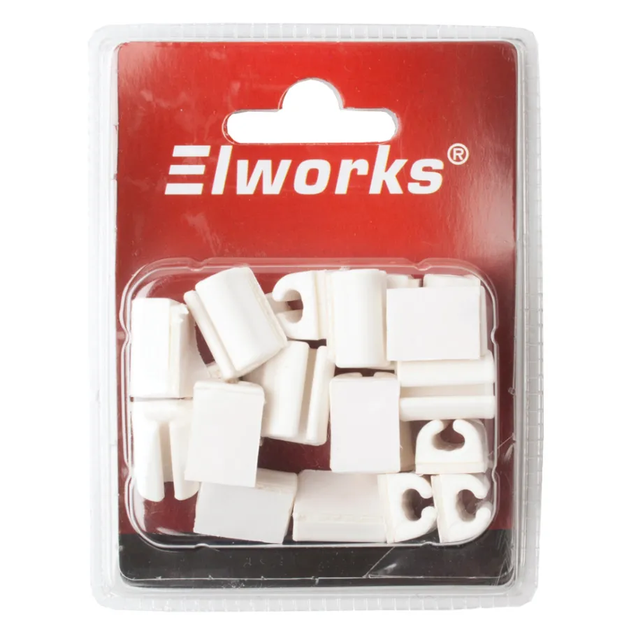 Elworks Elophæng & -Fastgørelse*Kabelclips med tape til betonvægge 20 stk. -