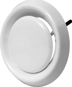 Ventilation*Kanalrist med lukke Ø175 mm - Hvid