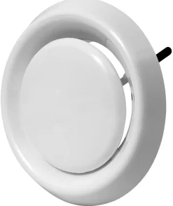 Ventilation*Kanalrist med lukke Ø132 mm - hvid