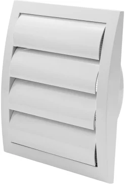 Ventilation*Kanalrist Ø125 mm med modtryk 19 x 19 cm