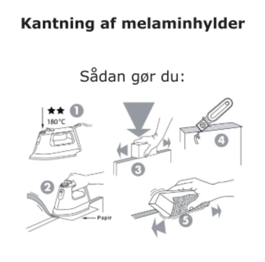 Hornbaek Hylder*Kantbånd til melaminhylder hvid 24 mm x 5 meter